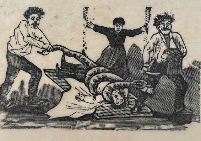 Original Woodcut on Rice Paper de José Guadalupe Posada