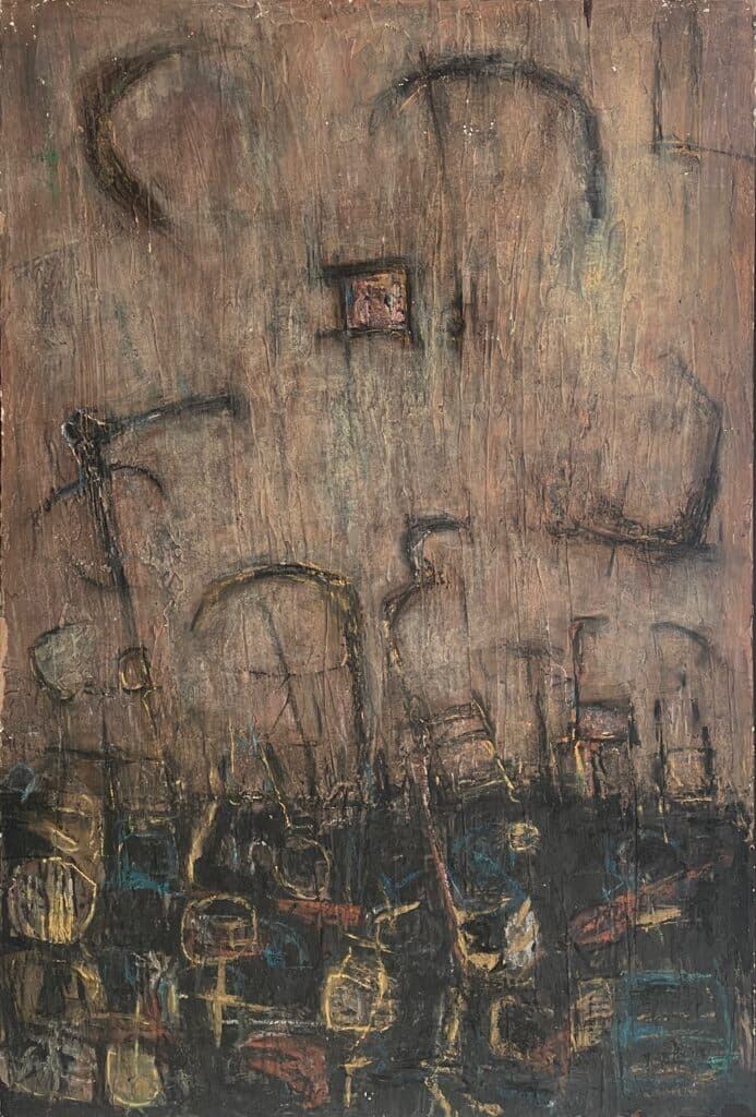Sin título de Jesus Urbieta - Oil on wood, 1970
