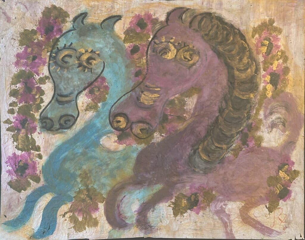 Caballos de Jesus "Chucho" Reyes Ferreira - Tempera on paper, 1960s