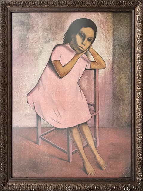 Niña en Violetas de Gustavo Montoya