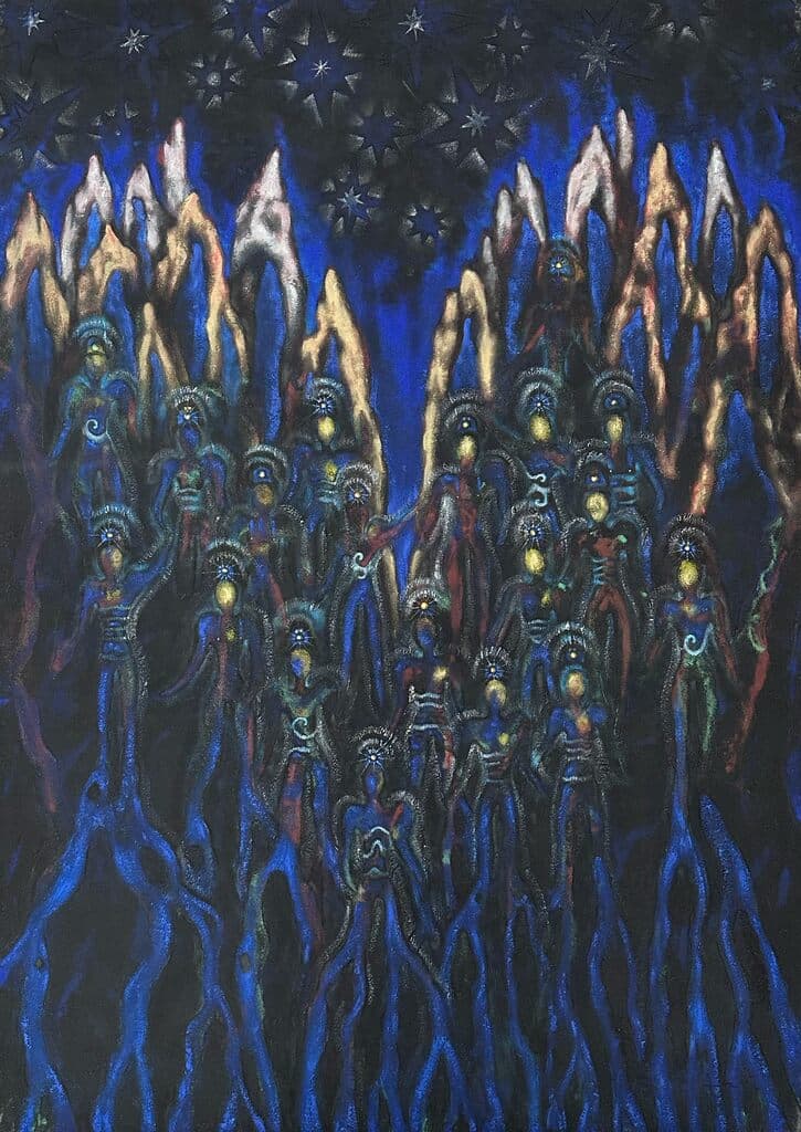 Raíces Mineras de Andrea Rendón - Earth pigments and oil on canvas, 2026