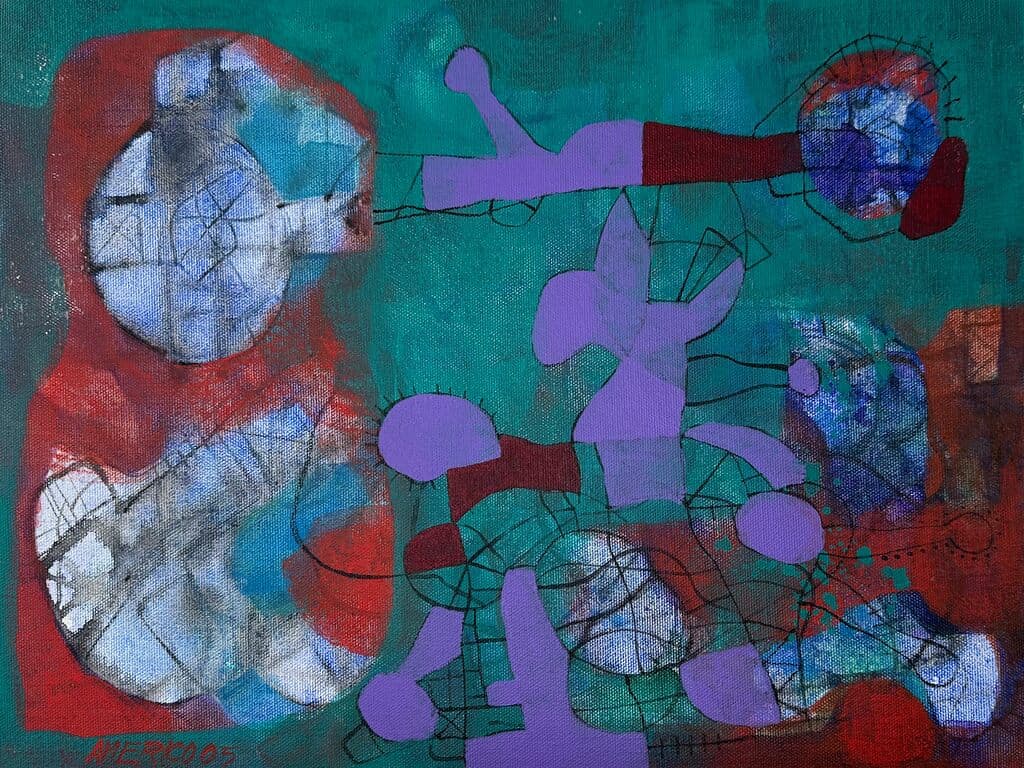 Naufrago de Américo Hernández - Mixed media on canvas mounted on foam board, 2005