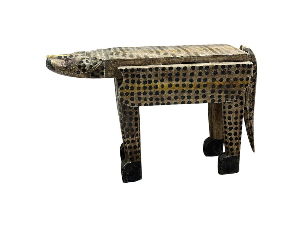 Decorative Leopard Balinese Table de Unknown Artist - Wood, Siglo XX