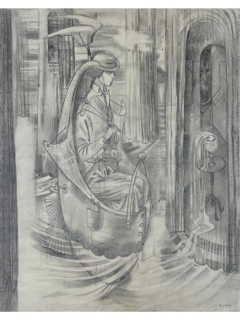 Estudio Origen del Orinoco de Remedios Varo - Pencil on paper, 1950s
