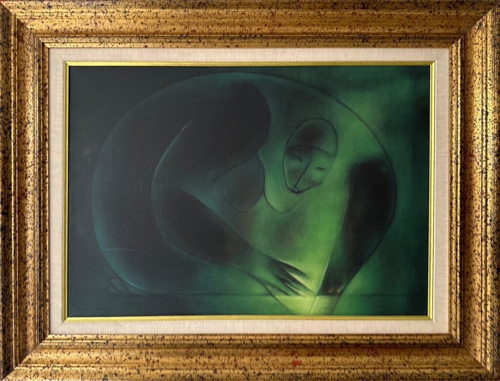 Mujer con Luz de Ricardo Martinez - Oil on canvas, 1980s-1990s