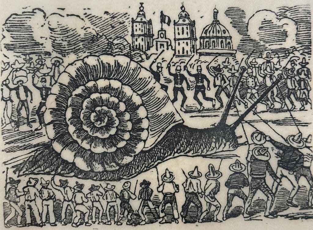 Original Woodcut on Rice Paper de José Guadalupe Posada - Woodcut print on handmade paper, Circa 1890