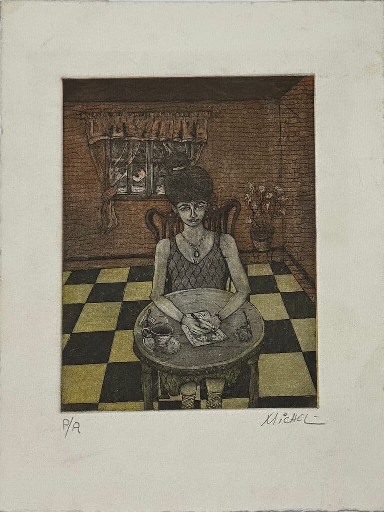 Retrato de Mujer de Unknown Artist - Etching