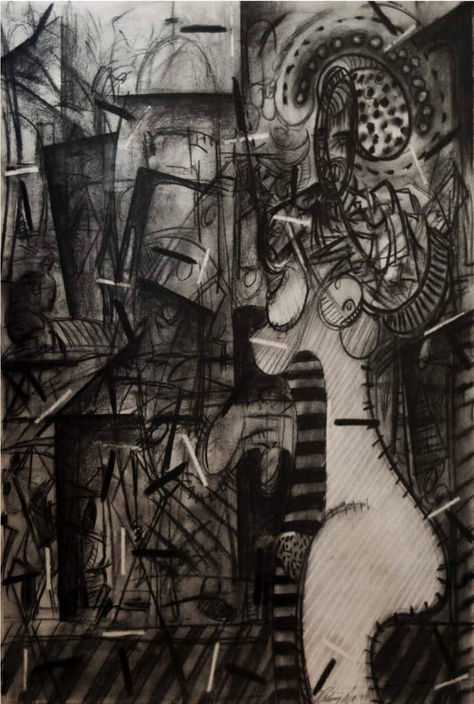 Sin título de Vladimir Cora - Charcoal on paper, 1996