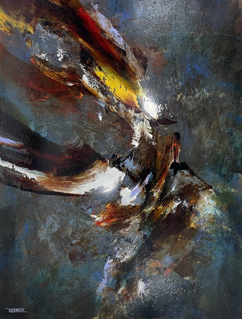 Sin título de Leonardo Nierman - Oil on Masonite, 1967