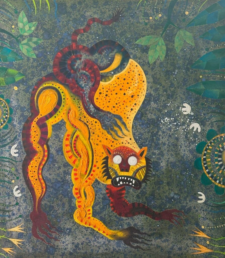 Jaguar de Ernesto Loza - Oil and sand on canvas, 2020s