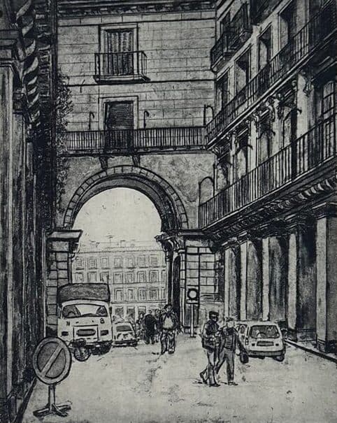 Calle Rodrigo de Amalia Avia - Etching