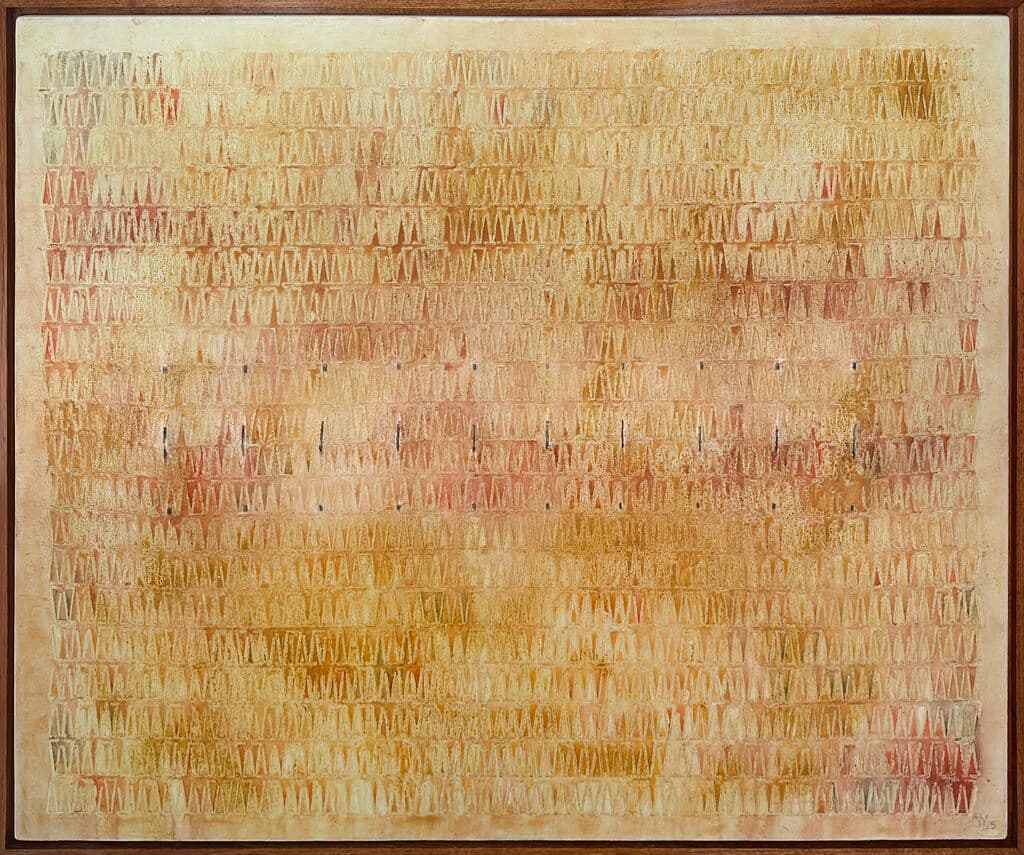 Celosía de Víctor Guadalajara - Encaustic on cotton, 2025