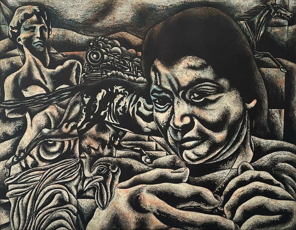 Carrete de Recuerdos de Eddie Martinez (Mexican) - Etching, 2005
