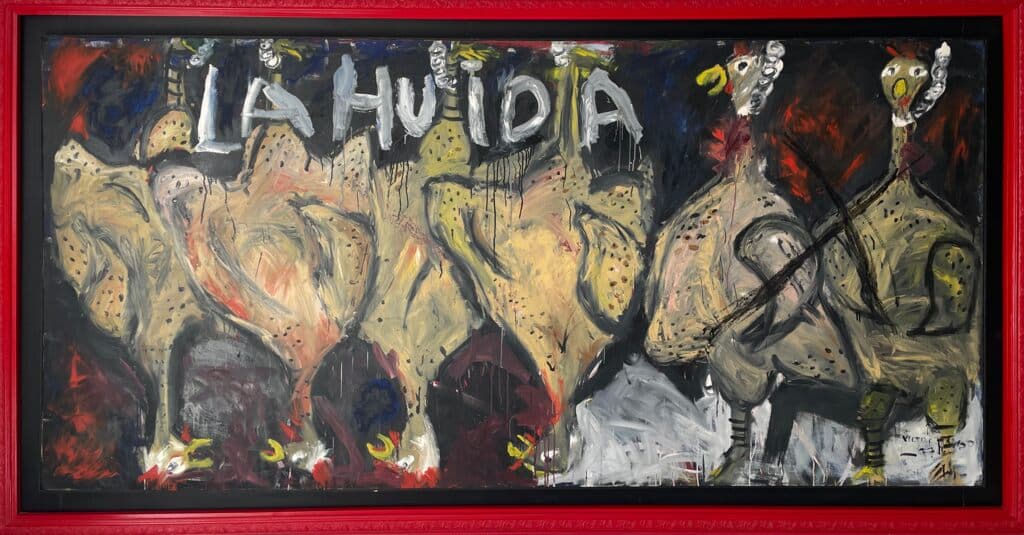 La Huida de Víctor Hugo Pérez - Oil on canvas, 1997