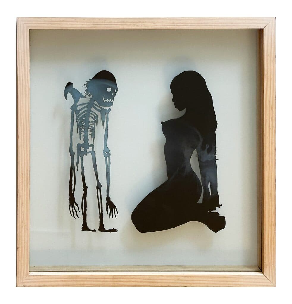 Calavera con Bailarina de Dr. Lakra - Laser cut recycled X-ray