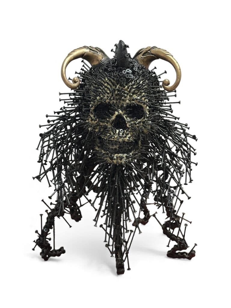 Skull de Jose Luis Malo - Mixed media, nails, 2025