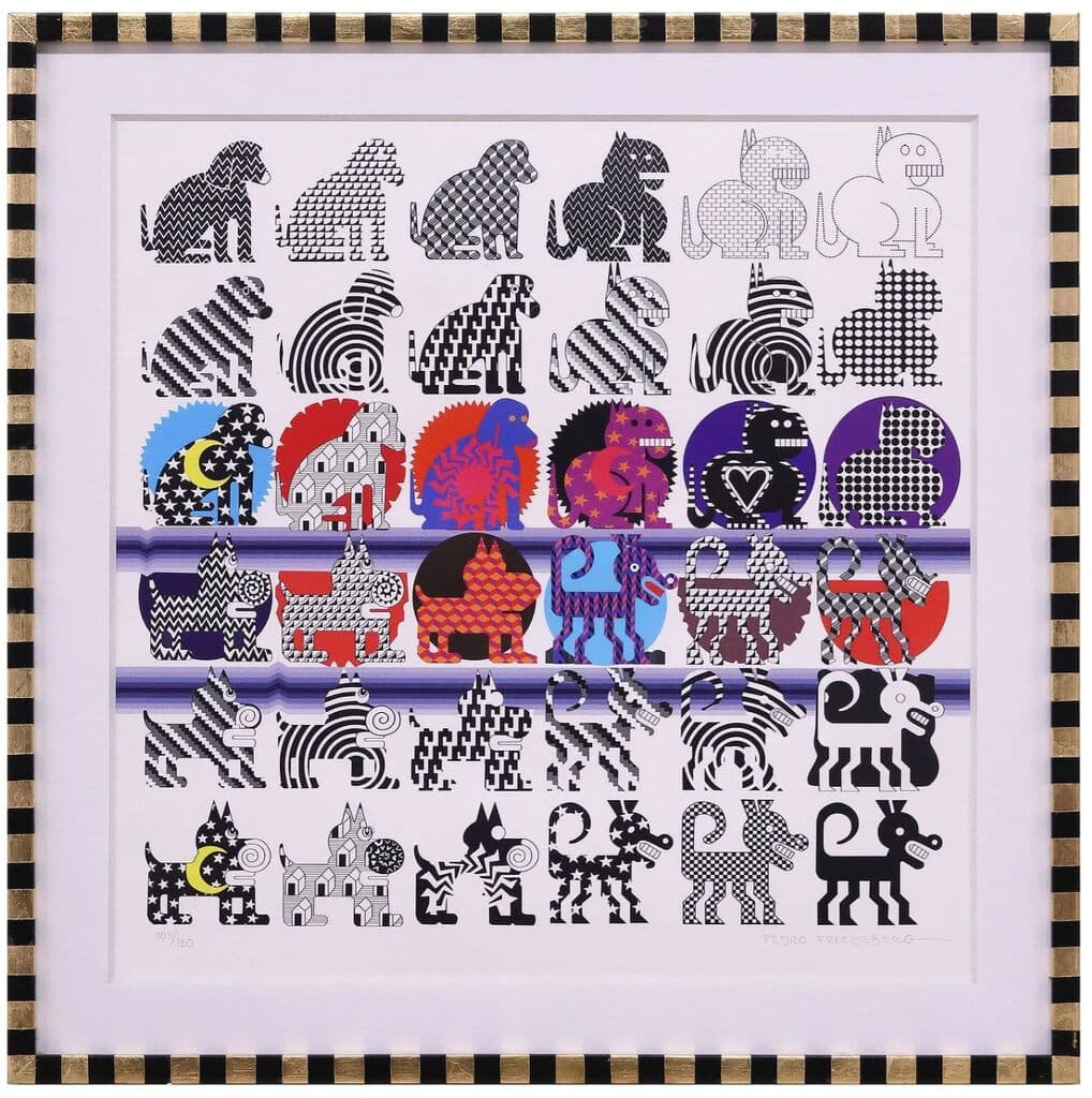 36 perritos de Pedro Friedeberg - Silkscreen