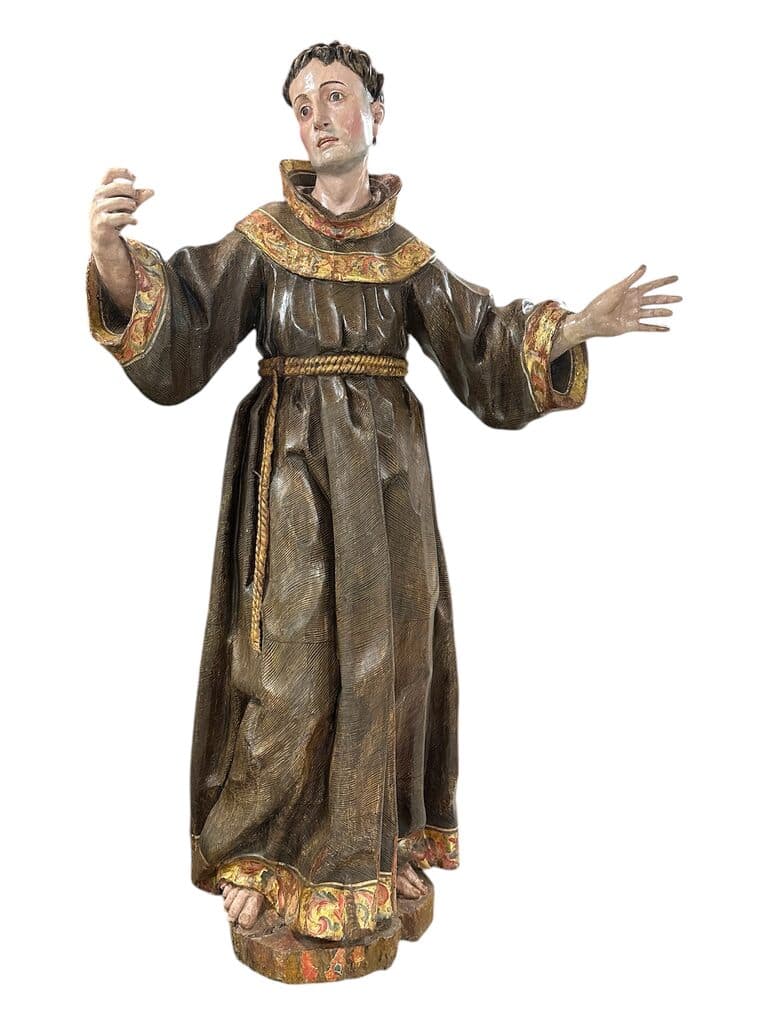 En relación a la talla de San Diego de Alcalá, taller de Gregorio Fernández de Spanish School - Wood carving, Siglo XVII