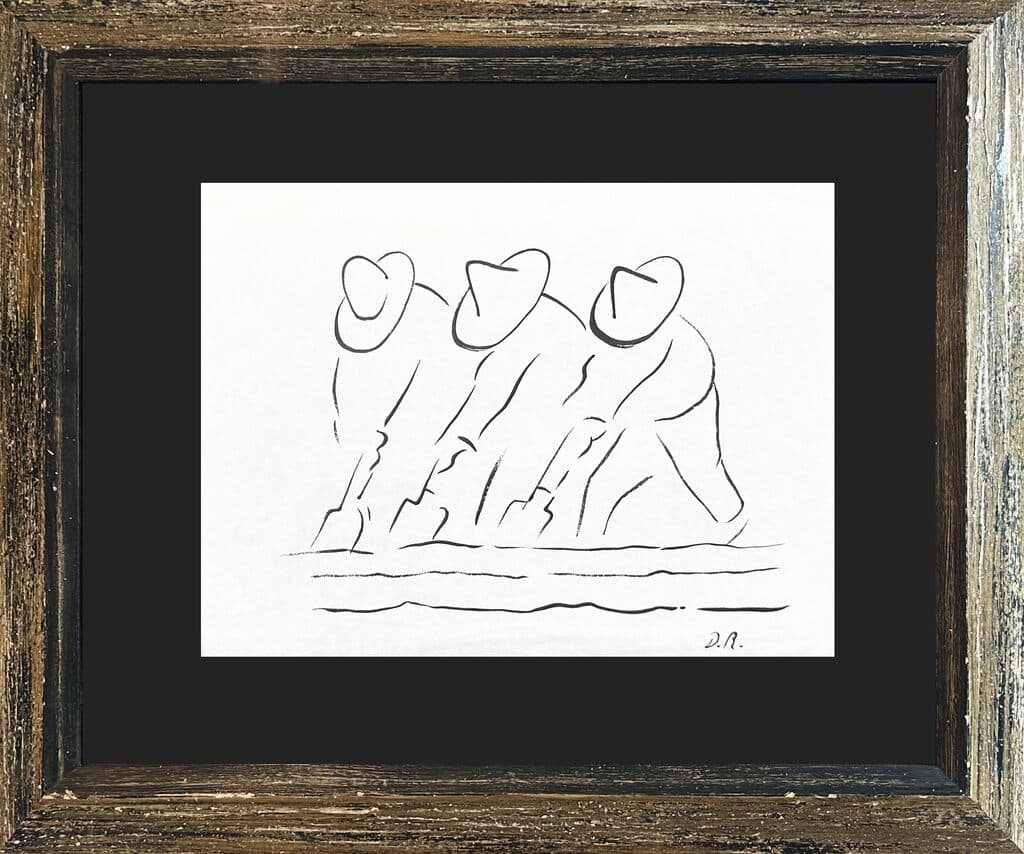 Untitled, Campesinos de Diego Rivera - Ink on paper