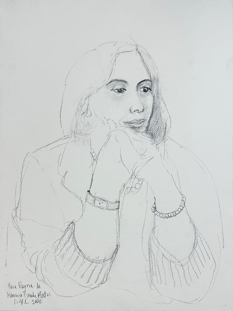 Portrait of a Woman de Tomás Pineda Matus - Graphite on paper, 2000