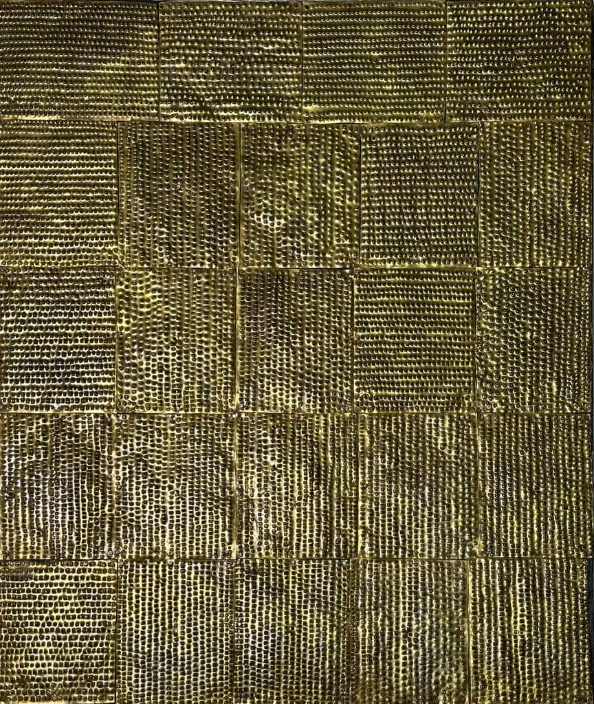 Mensaje de Mathias Goeritz - Hammered brass and metal fasteners on board, 1960s