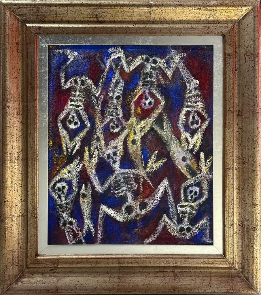 Calaveras de Sergio Hernández (b. 1957) - Oil and sand on canvas