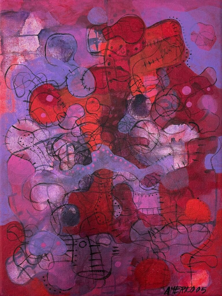 Rastro de los Dioses de Américo Hernández - Mixed media on canvas mounted on foam board, 2005