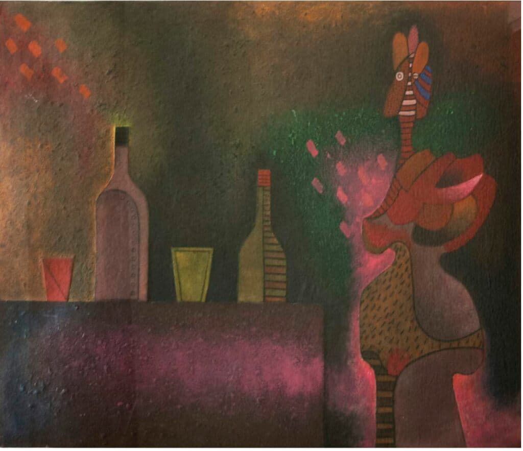 La Cantinera de Vladimir Cora - Mixography on handmade paper, 1990