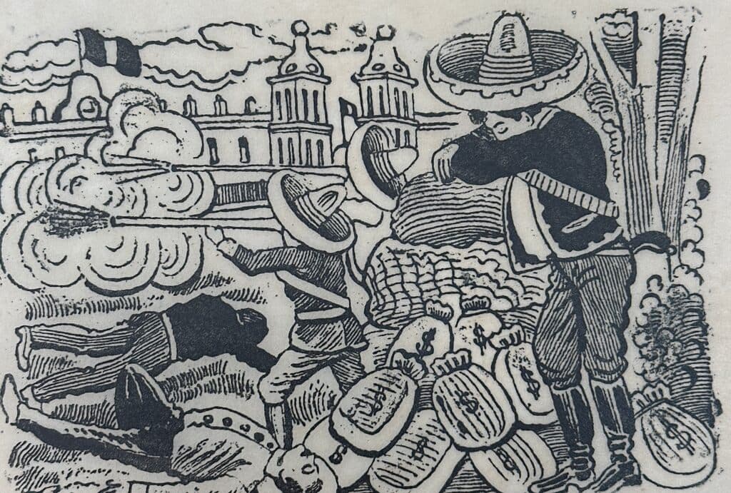 Original Woodcut on Rice Paper de José Guadalupe Posada - Woodcut print on handmade paper, Circa 1890