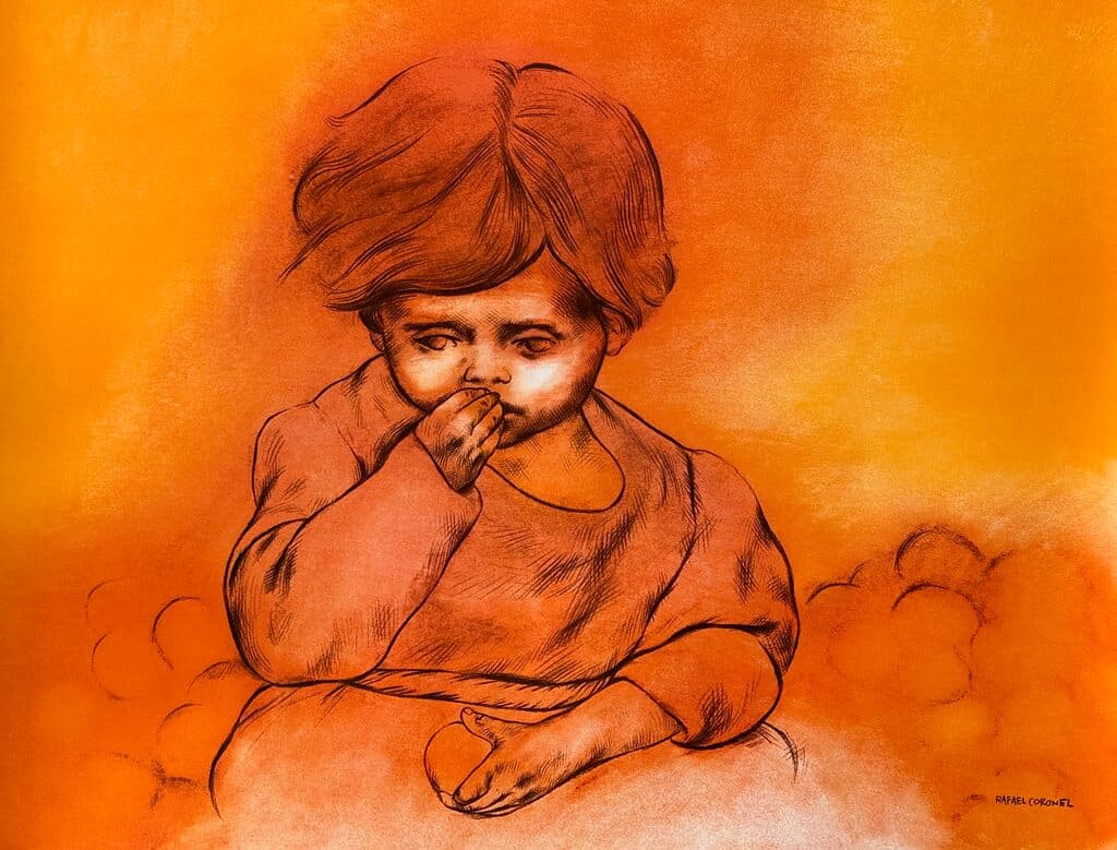 Portrait from Galeria de Arte Misrachi de Rafael Coronel - Offset Lithograph, signed in the plate, 1978