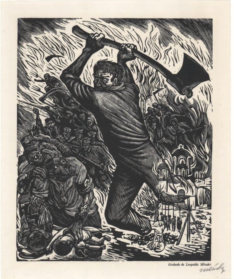 La Estampa Mexicana de Leopoldo Mendez - Engraving on linoleum, 1942