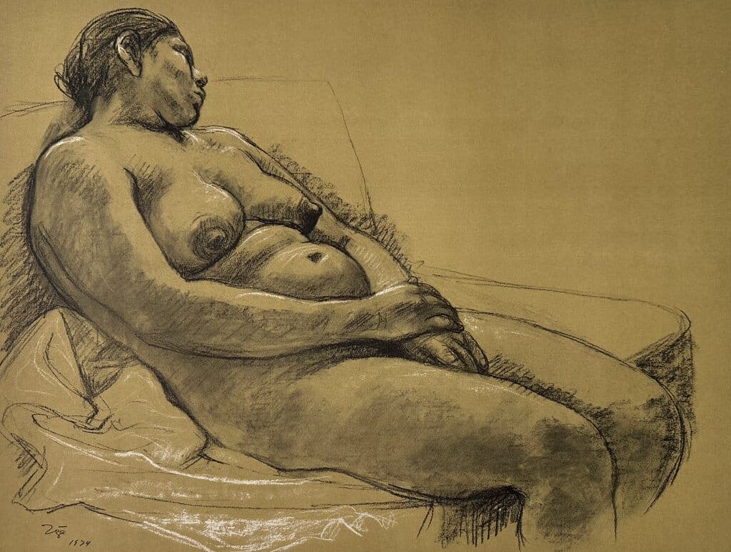 Woman de Francisco Zúñiga - Litograph, 1974