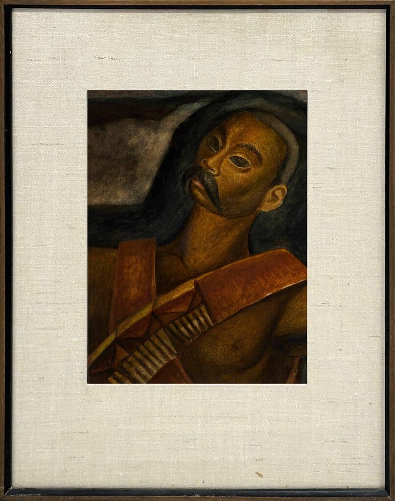 Death Mask of Zapata de Carlos Orozco Romero - Ink, watercolor and gouache on paper, 1936