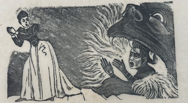 Original Woodcut on Rice Paper de José Guadalupe Posada