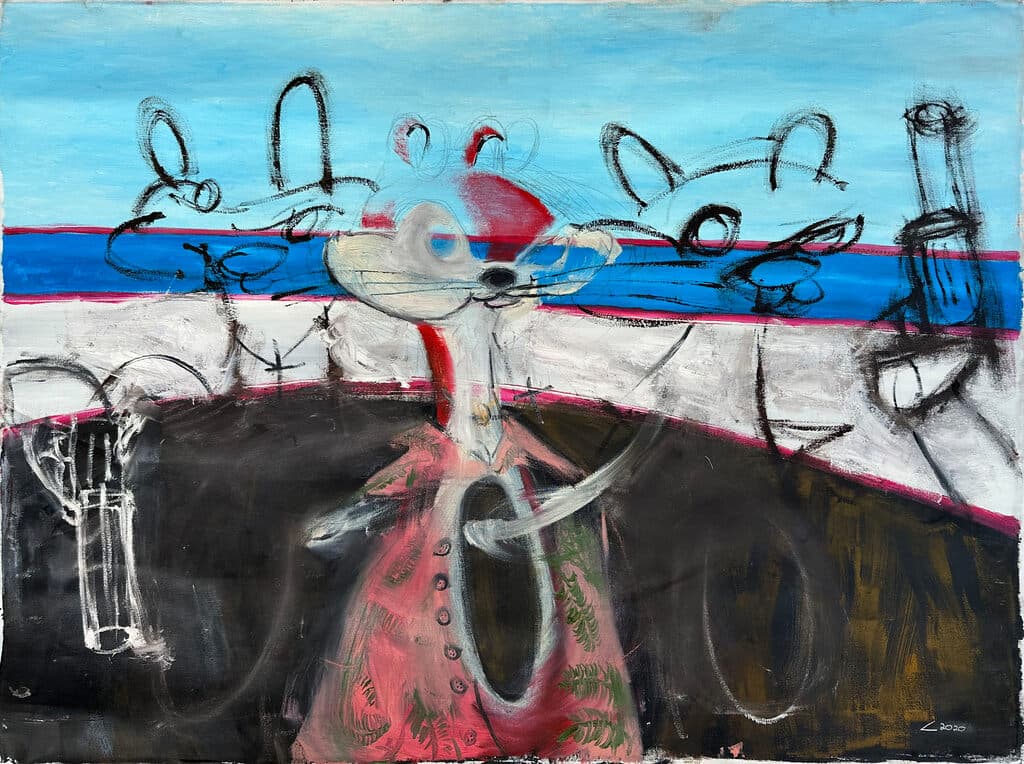 Pendejos y Violentos de Dario Sandoval - Oil on canvas, Mixed media, 2020