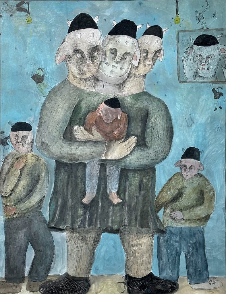 La Noche de Pablo Piza - Watercolor and Ink, 2019