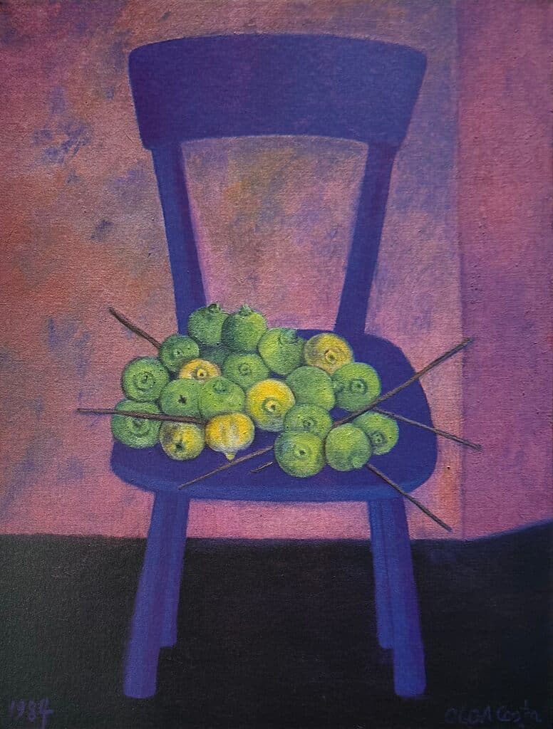 Silla con Limas de Olga Costa - Lithograph
