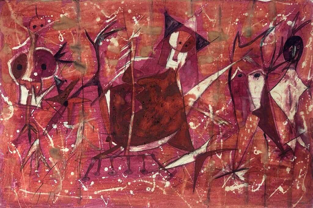 Sin título de Alejandro Santiago - Mixed media on paper, 1994