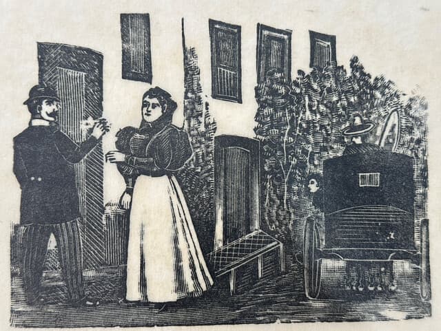 Original Woodcut on Rice Paper de José Guadalupe Posada