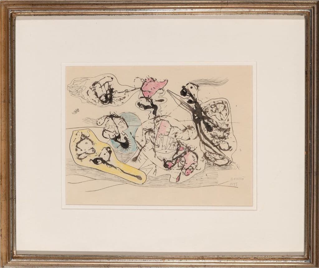 Sin título de Gunther Gerzso - Ink and colored pencils on paper, 1943