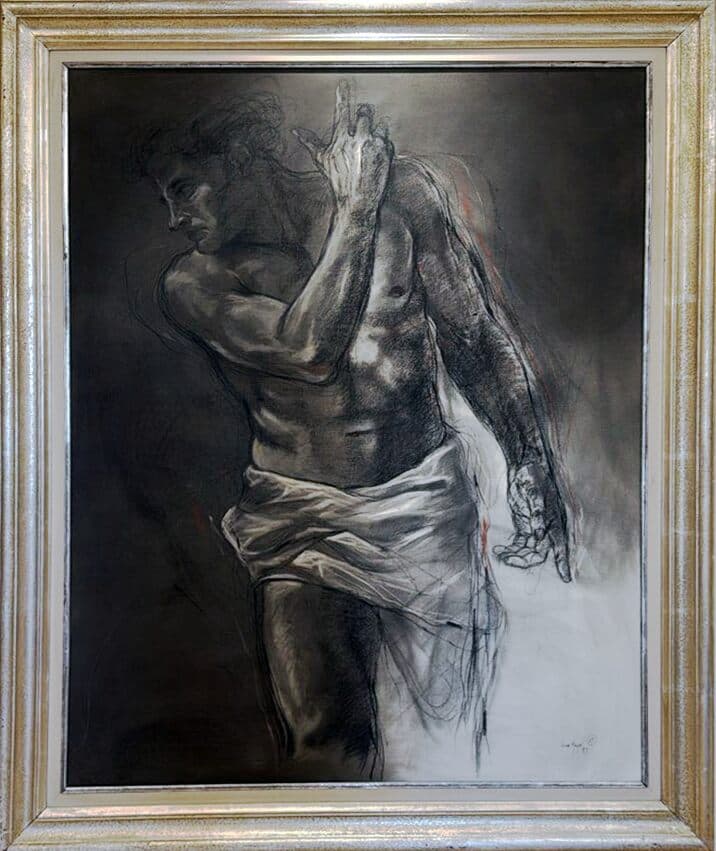 San Juán Bautista de Unknown Artist - Mixed media on canvas, 1999