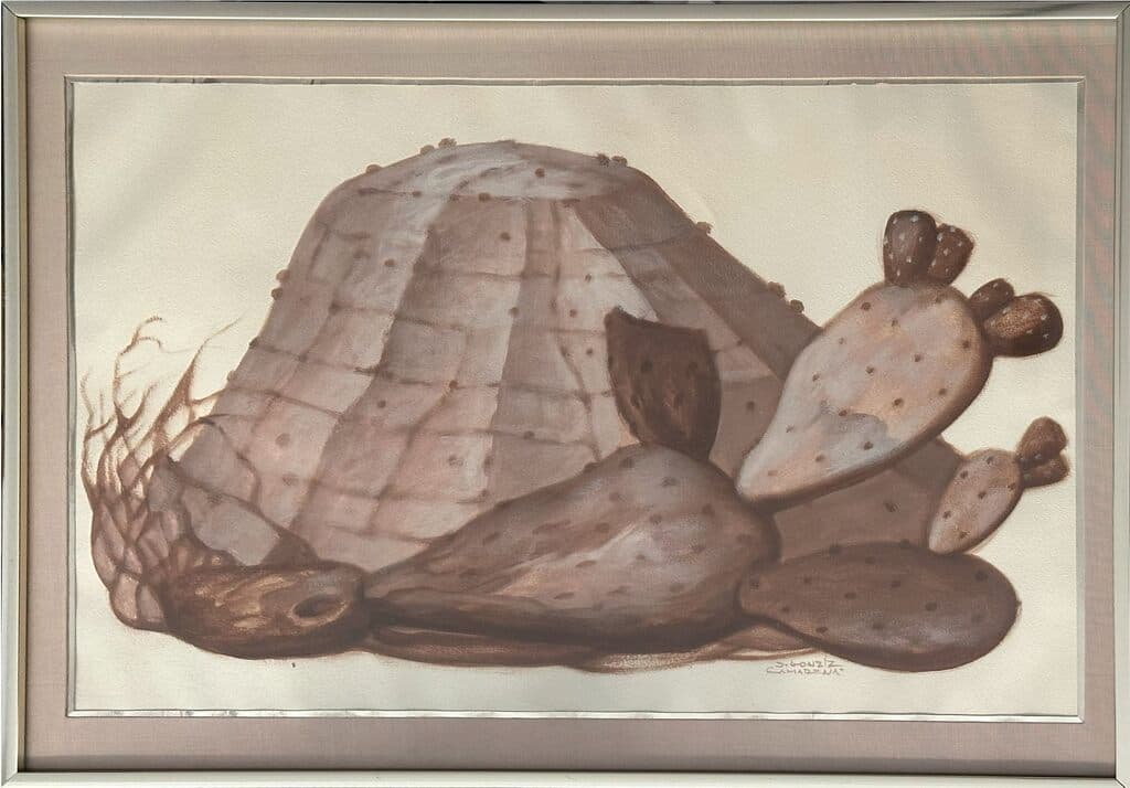 Cactus con tunas de Jorge González Camarena - Watercolor on paper, 1970-1980