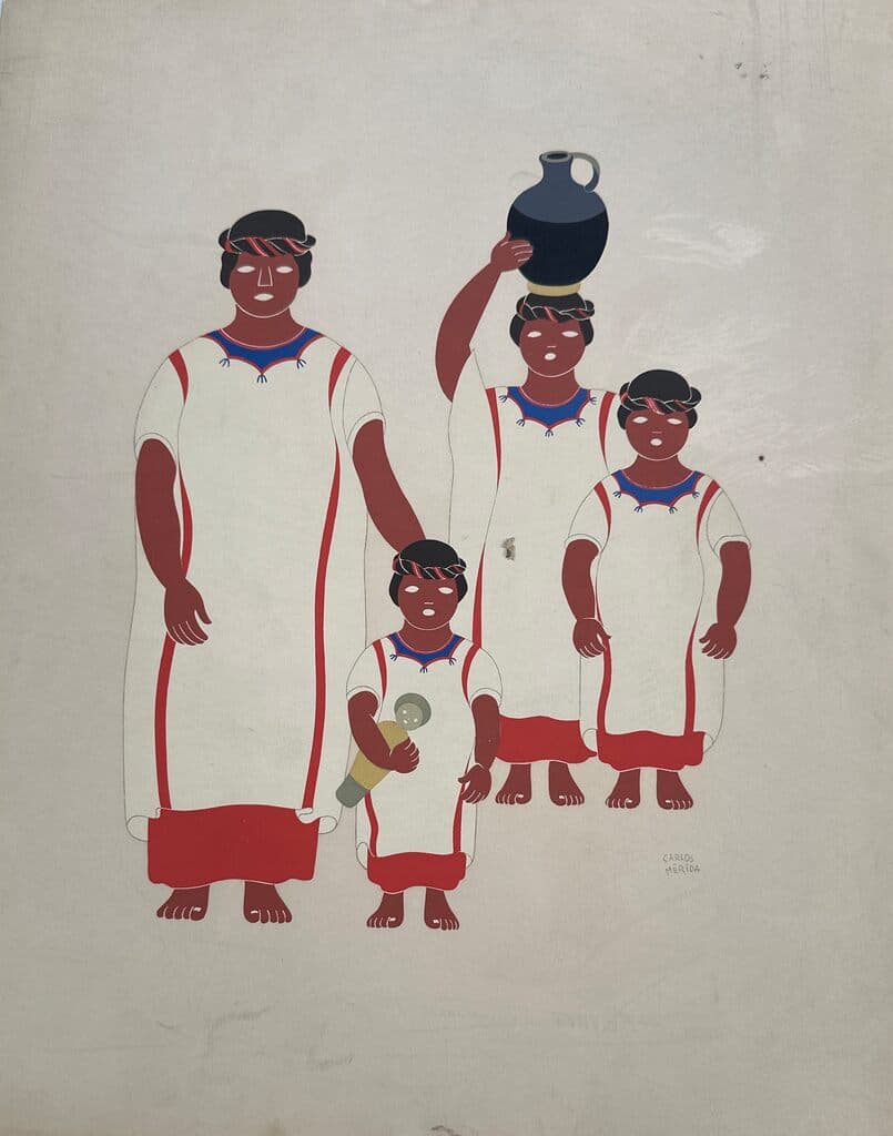 Custom of Mexico Series de Carlos Merida - Screenprint on paper, 1970s