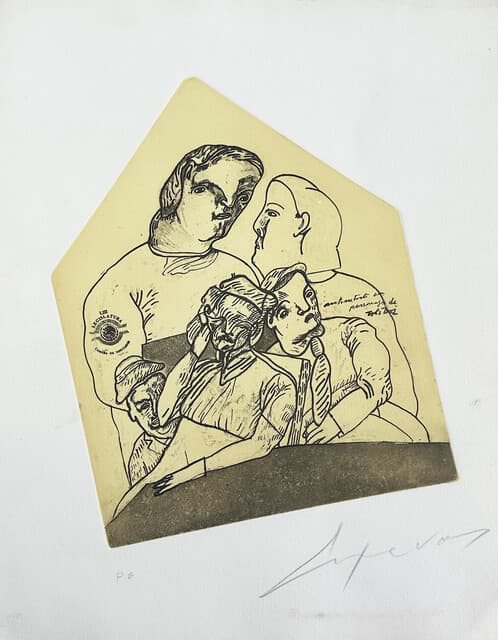 Autorretrato con Personajes de Tolstoi de José Luis Cuevas