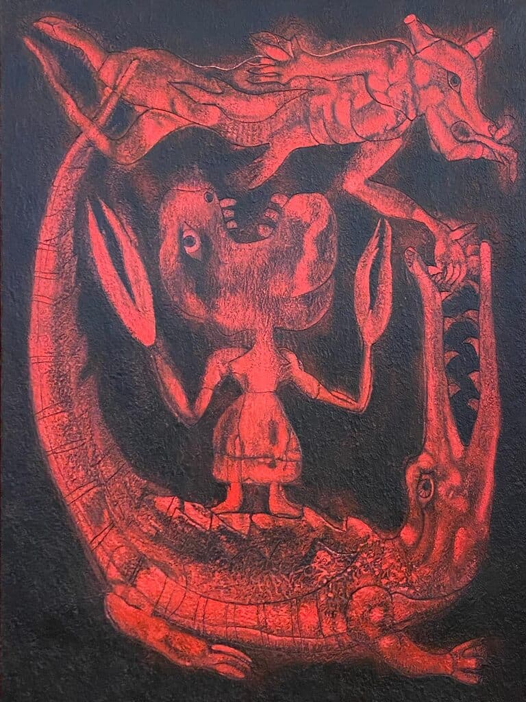 Sin título de Sergio Hernández (b. 1957) - Oil and sand on linen, 2000