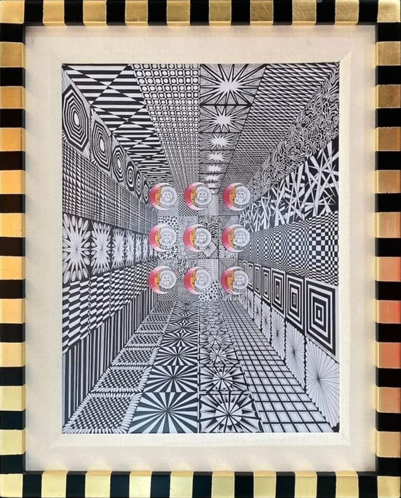 Oragenitalismo de Pedro Friedeberg - Ink and acrylic on illustration paper, 1970