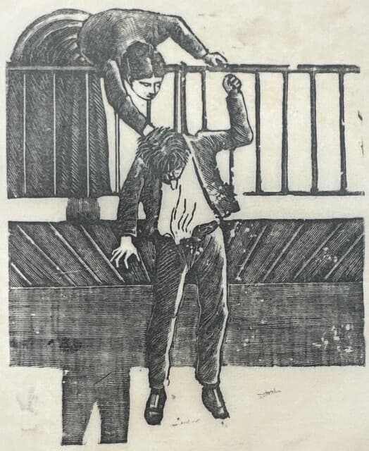 Original Woodcut on Rice Paper de José Guadalupe Posada