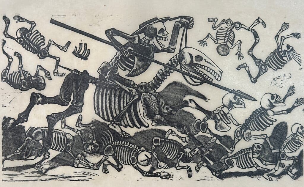 Original Woodcut on Rice Paper de José Guadalupe Posada - Woodcut print on handmade paper, Circa 1890