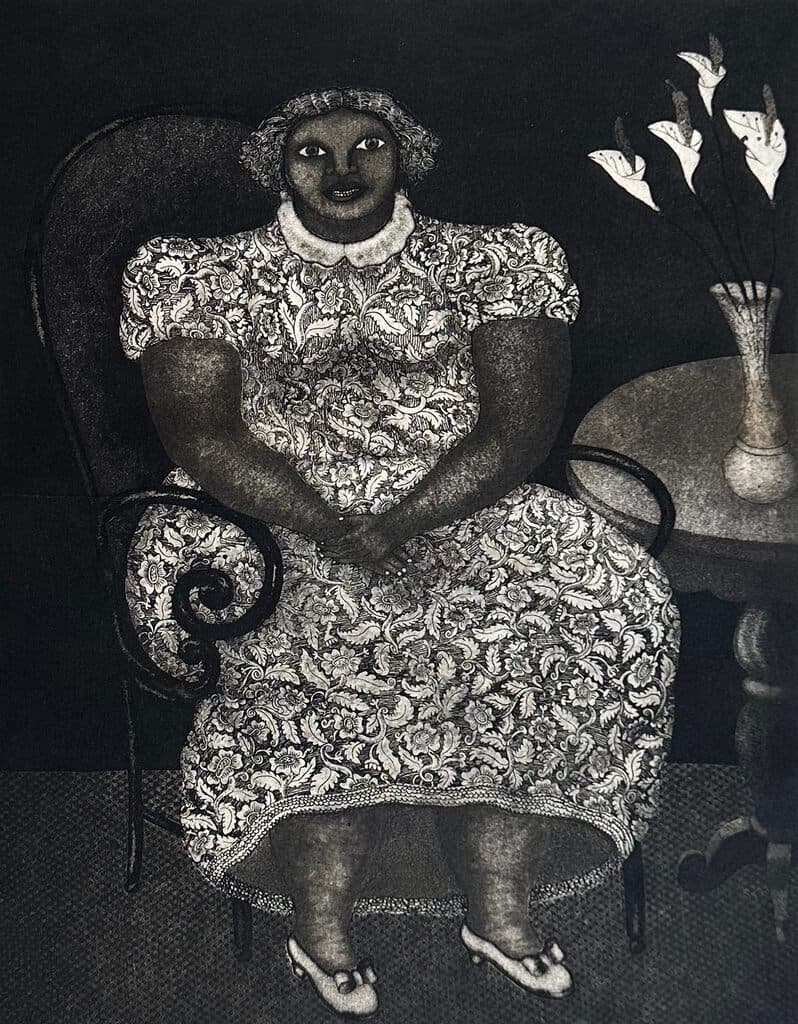 Untitled, Portrait of a Woman de Maximino Javier - Etching