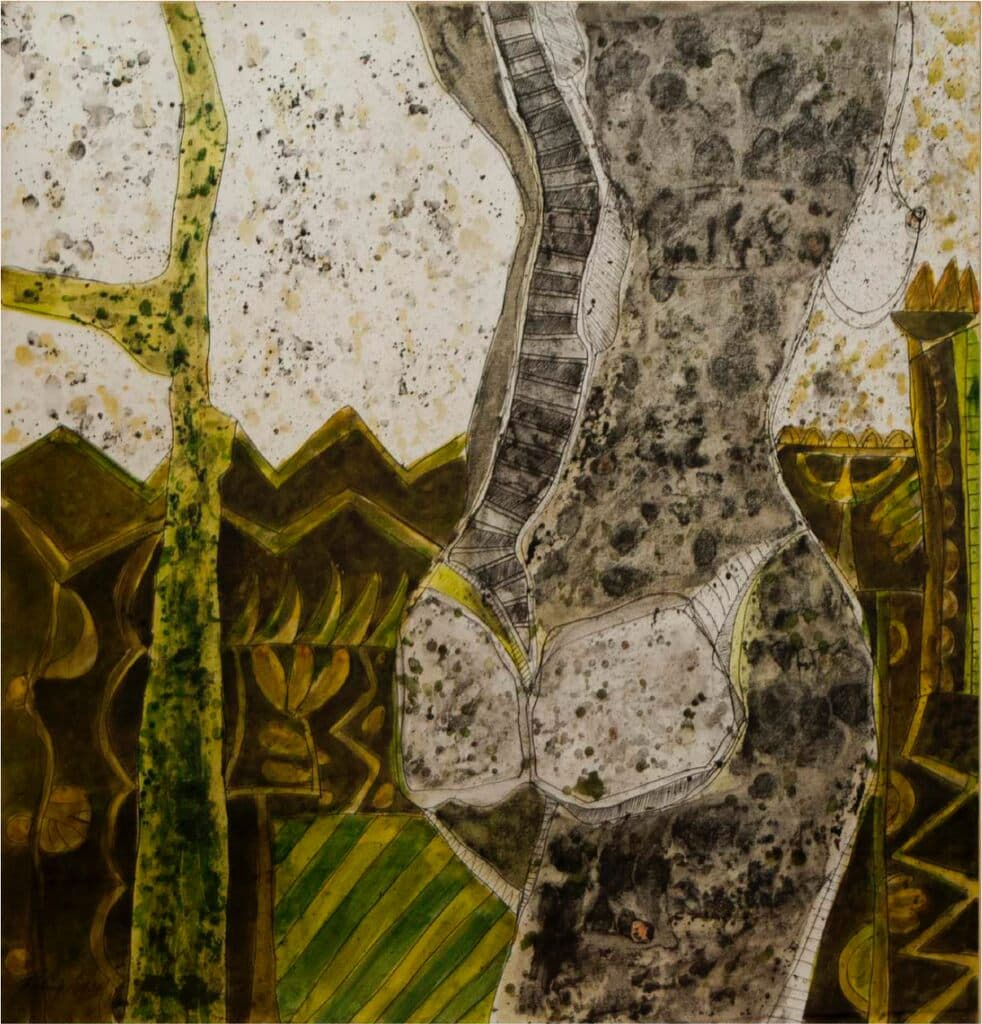 Torso #3 de Vladimir Cora - Mixography on cardboard, 1996